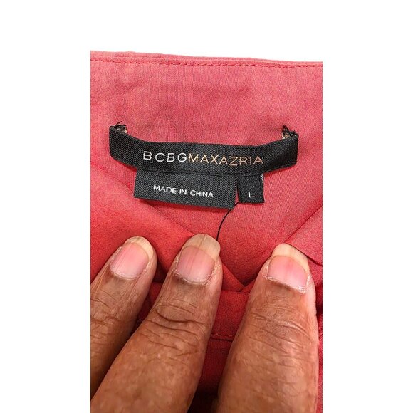 BCBG Max Azria Orange Baby Doll Sleeveless Embroidered Hem Top Ruffle Detail L - Picture 8 of 10